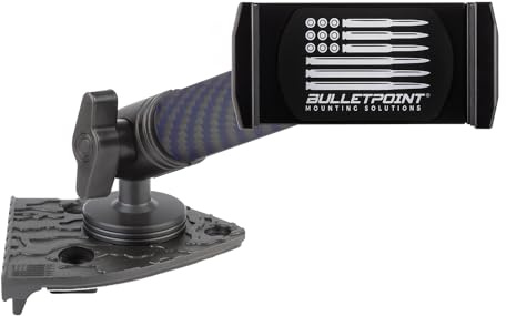 Bulletpoint Armaturenbrett-Handyhalterung, kompatibel mit Jeep Wrangler JL (Nicht 4xe) und Jeep Gladiator Einzelkugelhalterung (Beifahrerseite gefedert)