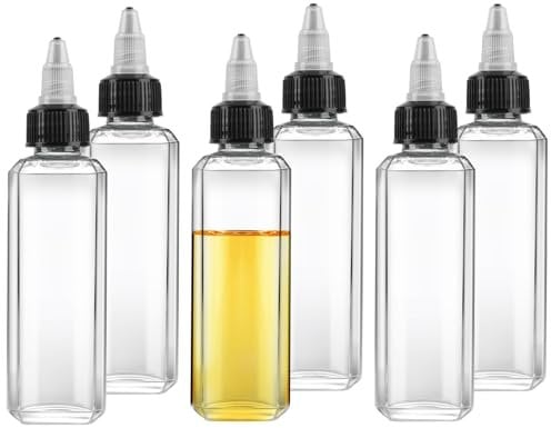 6 Stück Squeeze Flaschen Ölflasche Plastik, 100ml Squeeze Ölspender Flaschen, Quetschflasche, Essig und Ölflaschen zum Befüllen, Dosierflaschen mit Kappen, für Ölivenöl, Öl Behälter, Sauce, Essig (6)