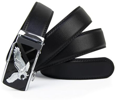 Glamexx24 Gürtel Herren, Adlermuster Gürtel Breit 35mm, Automatikschließe Ratsche gürtel, verschiedenen Farben und Längen für Männer