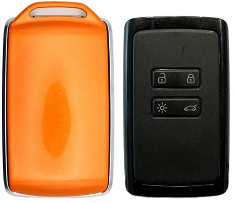 Coque de Clé Renault Megane 4 RS Carte Main-Libre Compatible Renault/Dacia Made in France Peinture Automobile (Orange Tonic)