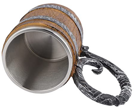 ABOOFAN Jarra De Cerveza De Resina De Acero Inoxidable Gran Capacidad Forma Curva Asa Para Bares Decoración Del Hogar Fácil De Lavar A Mano.