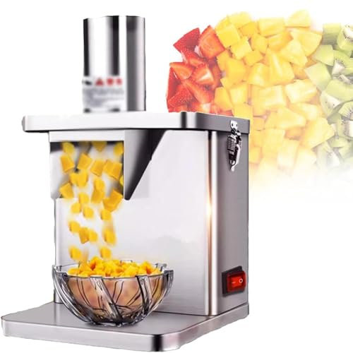 HYYKEJI 200W Commercial Vegetable Dicer and Slicer Machine, Electric Vegetable and Fruit Chopper, High Efficiency, Safe and Waterproof, Easy to Operate, for Home Kitchen, Restaurant