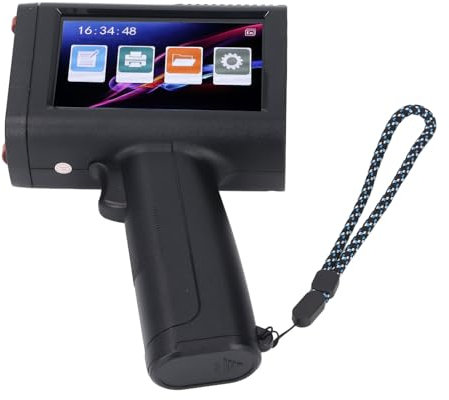 Marhynchus Pistolet D'Imprimante à Jet d'encre Portable, Mini Imprimante à écran Tactile HD LED 4,3 Pouces avec Processeur Quad pour Texte, Code, Image, Date (Prise UE 100-240V)