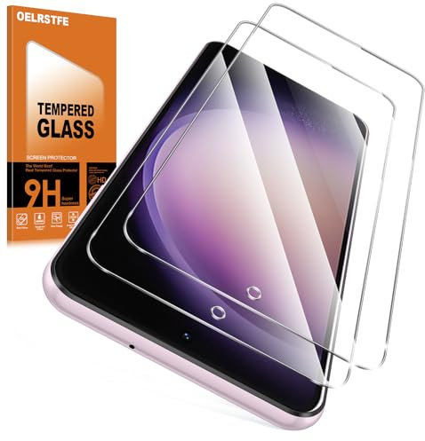 Oelrstfe 2 Piezas Protector Pantalla Para Samsung Galaxy S23 5G Cristal Templado Dureza 9H Antiarañazos Antihuellas Sin Burbujas HD Transparente Ultra Resistente Vidrio Película