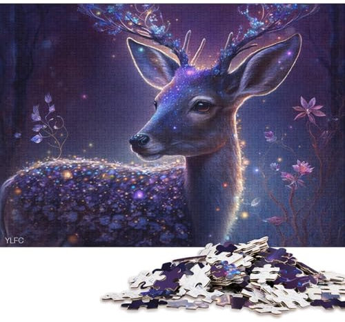 Puzzle für Erwachsene, 1000 Teile, magisches Tier-Hirsch-Puzzle für Kinder, Karton-Puzzle, Heimkunst-Dekoration 38x26cm/1000 Teile