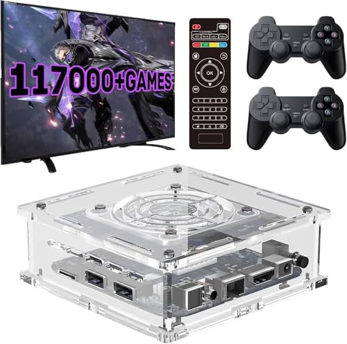 Super Console X PRO Plus, consola de juegos retro de 256 GB integrada, más de 117.000 juegos, sistemas de consola de videojuegos con 2 controladores inalámbricos, compatible con PS1/PSP/MAME, para