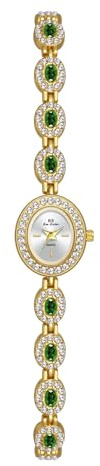 FANMIS Luxuriöse Damen-Armbanduhr, einzigartiges ovales Zifferblatt, Vintage-Diamant-Armbanduhr, modische Quarz-Armbanduhr, wasserdichte Uhr