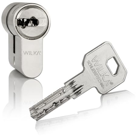 WILKA Cylindre profilé avec carte SI 3663 N+G, 40-75 mm, avec 3 clés S3 en maillechort