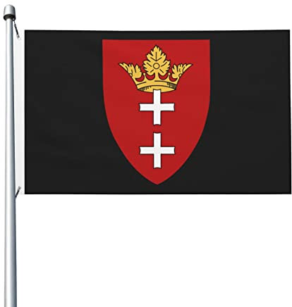Fahne Wappen Der Freien Stadt Danzig Wetterfeste Flagge Lebendige Farbe Hanging Flag Für Haus Dekoration Party 90X150cm