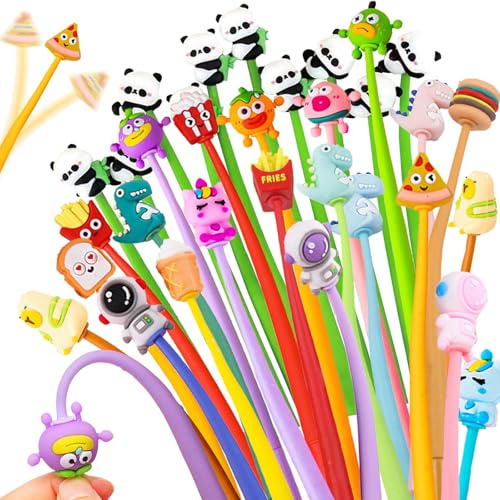 AUNGKWANG 32 Pezzi Penne Regalo Bambini, Penna Cute Kawaii Colorati, Penne Divertenti, Regalini Fine Festa Compleanno, Penna con Animali Divertenti, Pennes Gadget Compleanno Bambini & Bambina
