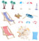 CHICAMPERA 1Satz Miniatur Strand Deko Teile Strandstuhl Muscheln für Puppenhaus Sommer Mikrolandschaft DIY Garten Dekoration Strandparty Zubehör