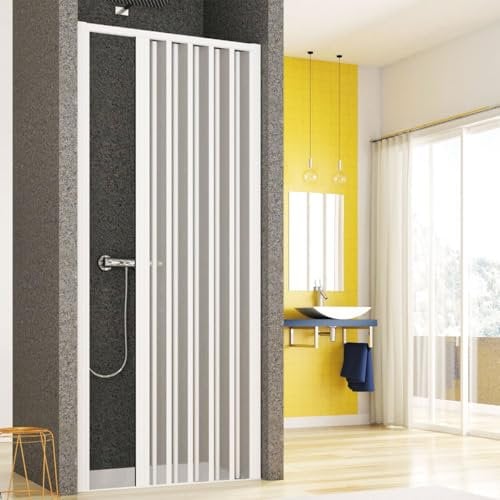 Yellowshop - Porta Doccia Katia per Disabili in PVC Bianco, Apertura a Soffietto Reversibile, Accesso Facile, Installazione Veloce, Salvaspazio, Made in Italy (Bianco, 100 cm)