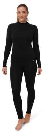 DANISH ENDURANCE Merino Thermounterwäsche Set Damen, Schwer 250 g/m² | Merino Thermounterwäsche Set, Warm, Geruchshemmend & Feuchtigkeitsableitend, für extreme Kälte, Ski, Winter & Outdoor