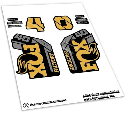 REF:VP641 FOX- 40 KASHIMA 2025 MTB Fork Compatible Stickers, Stickers, Stickers, Vinyls for Mountain Bikes. (KASHIMA GOLD)