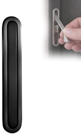 Gedotec Parent-DE 3360 - Tirador de frente plegable de metal en negro mate, tirador de puerta corredera, tirador de entrada para puertas correderas y puertas de muebles, medida fresadora 81 x 11 x 12