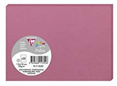 Clairefontaine 11355C - Packung mit Karten Pollen, Format C6 11x15,5cm, 210g, ideal für Korrespondenz und Einladungen, Rosa, 1 Pack