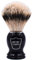 Parker Rasierhobel Badger 100% Silberspitze Dachshaar-Rasierpinsel – inklusive Bürstenständer (schwarzer Griff)