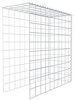 Steinkorb-Gabione eckig, Maschenweite 10 x 10 cm, Tiefe 40 cm, Anbaukorb Typ 4, Spiralverschluss, galvanisch verzinkt (100 x 100 x 40 cm)
