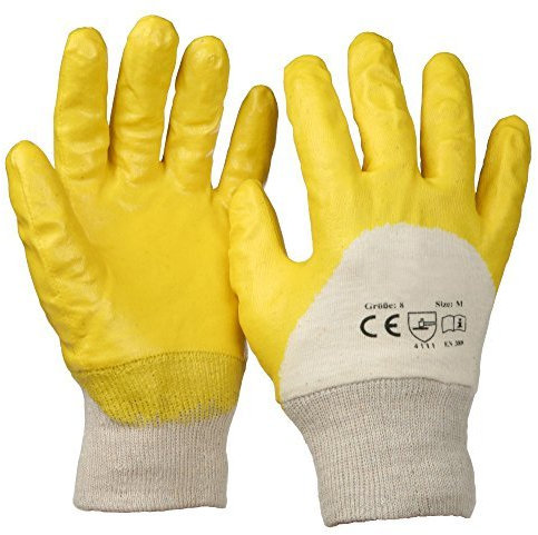 SBS® Nitrilhandschuhe gelb Größe 10 mit Strickbund 12 Paar