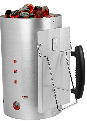 ASAB Barbecue BBQ Chimney Starter Quick Start Charcoal Burner Kit Fire Lighter Coal Food Summer Garden Party with Heat-Insulated Safety Handle Portable BBQ Grill Accessories for Camping (Large)