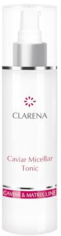 Clarena - Gesichtswasser zur Pflege reifer Haut Caviar Micellar Tonic - Feuchtigkeitsspendende Körpercreme mit Kaviar-Duft - Regenerierendes Serum für Gesicht, Hals und Dekolleté - 200 ml