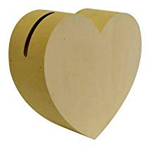 Artemio 14002117 Urne Herz, Holz, Beige, 35 x 13 x 33 cm