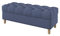 Furninero - Tiefer gepolsterter Sitzbank Sitzhocker Sitzruhe Betthocker Ottomane, mit Stauraum, Gerundete Beine, 120 cm breit, Nordic Denim Stoff (Wasserabweisen), Blau