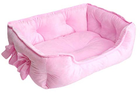 Maran Hundekissen mit Hundekorb Katzen Klein Hundebett Haustier Haus Rechteckig Weich Hundekörbchen Maschinenwaschbar für Katzen und kleine bis mittelgroße Hunde besseren Schlaf-pink-48 * 38 * 18CM