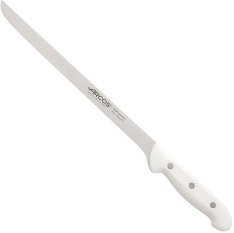 Arcos Serie Artika - Cuchillo Jamonero Flexible - Acero Inoxidable NITRUM 275 mm - Mango Polipropileno blanco