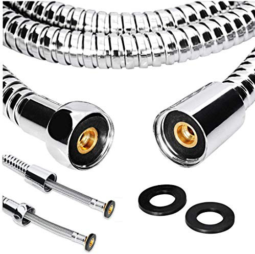 Zotti Anti Burst Shower Hose - 1.5m | Stainless Steel Replacement Hose | Leakproof & Anti-Kink | Universal Standard Fitting | High Pressure Resistance | Easy DIY Replacement | Includes 2 Washers