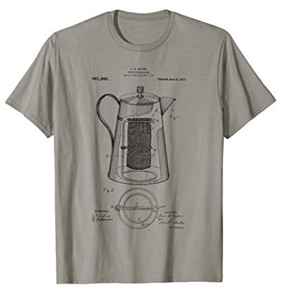 Coffee Patent Prints Coffee Percolator Vintage Coffee Lover T-Shirt