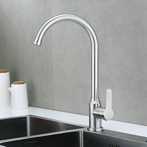 YHSGY Küchenarmatur 304 Edelstahl Lager Pagode Großen Gekrümmten Spülbecken Wasserhahn Heißen Und Kalten Mischventil Wasserhahn