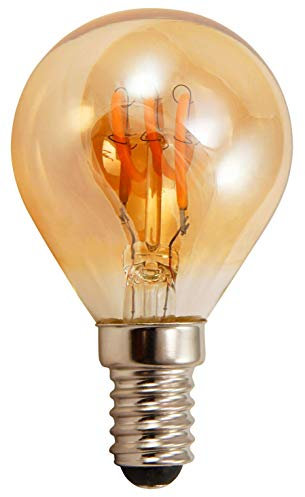 McShine - LED-Leuchtmittel Filament Tropfenlampe | Retro | LED Edison Vintage Glühbirne E14, 150lm, 2W, warmweiß, 2200K, LED Lampe nostalgie Beleuchtung goldenes Glas