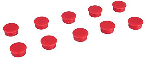 AXMA-PK10-02 - Red Small Magnets – Kids 10 Pack – School, Office, Home, Fridges and Whiteboards