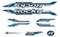 Fahrrad DEKOR Satz Rocky MTB Rahmen Frame Decal Sticker weiß blau 11 teilig