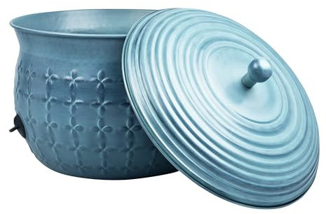 LifeSmart Copper Garden Hose Holder with Lid Antique Green Finish Steel Mesh Updated November 2020 (Light Green)