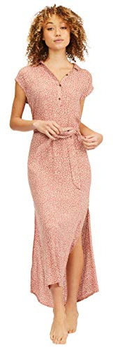 Billabong Damen Lovely Ways Button Front Midi Dress Lässiges Kleid, Red Clay, Klein