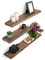 Rikmani Wandregal Holz Eiche massiv dunkel - Handgefertigtes Regal mit Baumkante Bücherregal Holzregal Wandboard Leo (dunkel) 100 cm x 15 cm x 4 cm