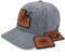 TS Baseball Cap mit Lederpatch, Basecap, Kappe mit wechselbaren Motiven, Patch, Tattoo, Taschenuhr, Kompass, Wegweiser Size S/M grau