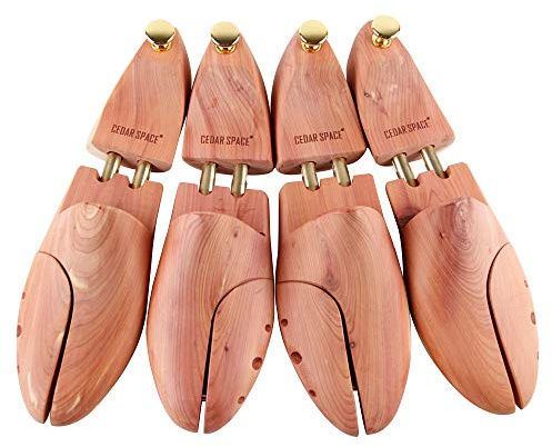 Cedar Space Cedar Shoe Trees for Men, 7.5-14 Sizes Cedar Shoe Trees, 2 Pairs Wooden Shoe Stretcher Tree, 2 Pairs, CS44 -US Size Men11 / Women12