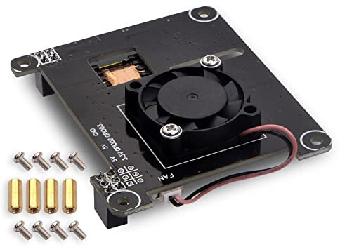 Revotech Raspberry Pi PoE Hat, Compatible con el estándar IEEE802.3af, Salida de 5 V y 2,4 A y Ventilador de refrigeración de 25 x 25 mm para Raspberry Pi 3B + / 4B