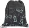 Coocazoo Turnbeutel, Reflective Graffiti, schwarz, mit Reißverschlussfach und Kordelzug, Schlaufen zur Befestigung am Schulrucksack, ab der 3. Klasse, ca. 10 Liter