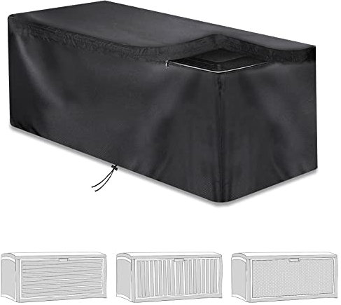 SCHLEUDER Housse Coffre de Rangement Exterieur, Tissu Oxford 420D Bâche Coffre Rangement Jardin Exterieur, Housse Imperméable, Résistant à l'hiver, Résistant Aux UV