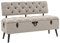 Gecheer Sitzbank mit Stauraum und Rückenlehne Sitztruhe Truhenbank Bank Polsterbank Flurbank Aufbewahrungsbox Aufbewahrungsbank 110cm Creme Stoff