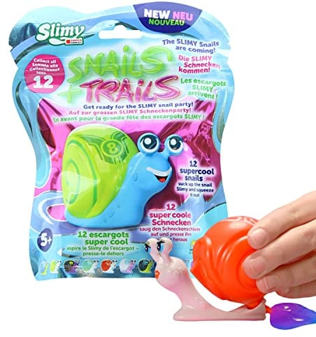 SLIMY Snails + Trails - 90g extra glitschiger Original Slimy Slime in lustigen Schnecken, Spielspaß für Kinder mit Schleim zum Spielen, Sammeln und Tauschen (Spielzeug ab 3 Jahre)