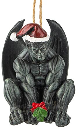 Bella Haus Design Brutus der Wasserspeier 7,6 cm Weihnachtsbaumschmuck, Gothic-Baumfigur, Kunstharz, Weihnachtsdekoration