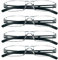 MMOWW 4er Pack randlose Lesebrille für Damen und Herren mit klarer rechteckigem Blaulicht-Blockierbrille (4 Schwarz, 3,0)