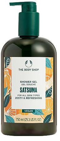 The Body Shop Satsuma Shower Gel Refill (1x 750ml), Zesty Womens Shower Gel, Fruity Citrus Body Wash for All Skin Types, Shower Foam with 92% Natural Origin, Vegan Body Care