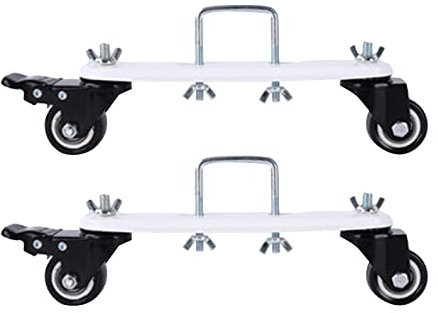 DAZZLEEX Lot de 2 supports de chauffage électrique, pieds de chauffage électrique, pieds robustes pour radiateur 2 supports de roulement de frein, roue noire