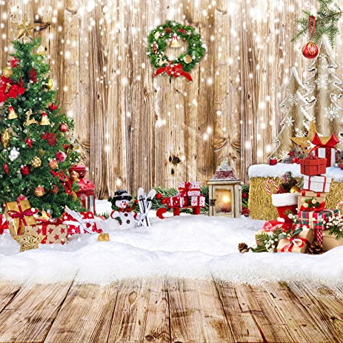 Alltten 3x3 m Weihnachts-Hintergründe für Fotografie, Winter, Schnee, Fotografie, Hintergrund, rustikaler Holzboden, Weihnachtsbaum, Geschenk, Weihnachten, Familienfeier, Neujahr, Dekoration F25